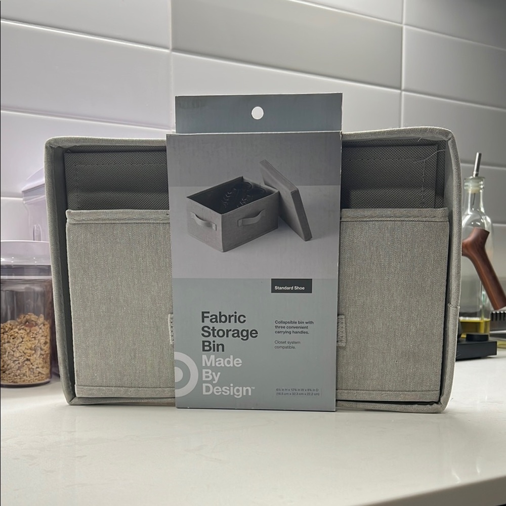 Made By Design Light Gray Fabric Storage Box